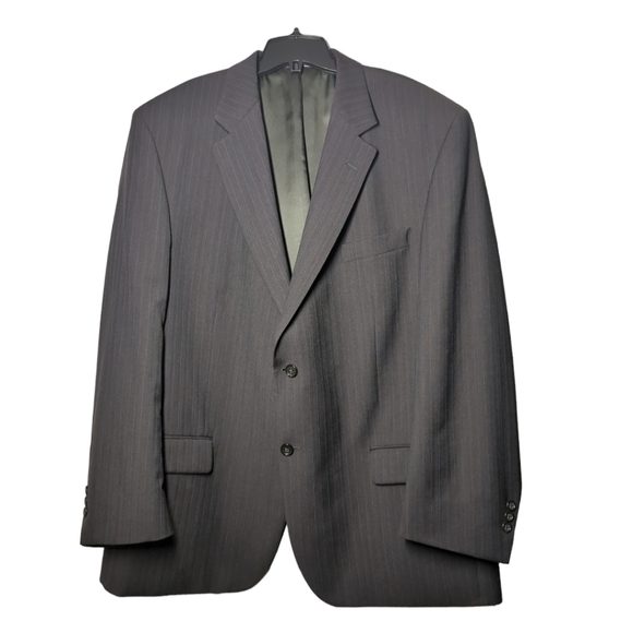 OSCAR DE LA RENTA Luxury Men's Suit Brown and Blue Stripped Size  46 Regular - Picture 4 of 17